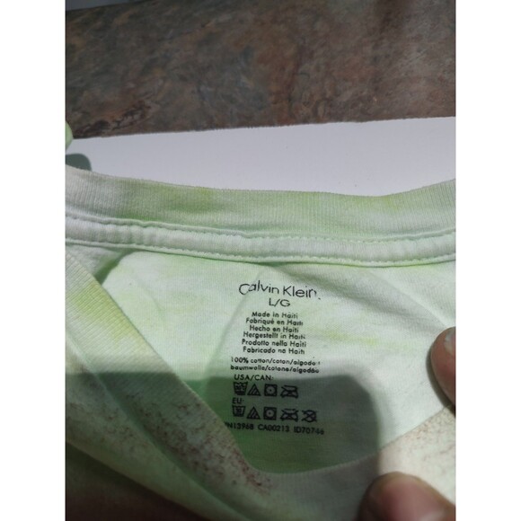 Born Dead DOA Conflict Calvin Klein Tshirt Lime Wht Short Sleeve Tee Punkcore Lg - Picture 3 of 5